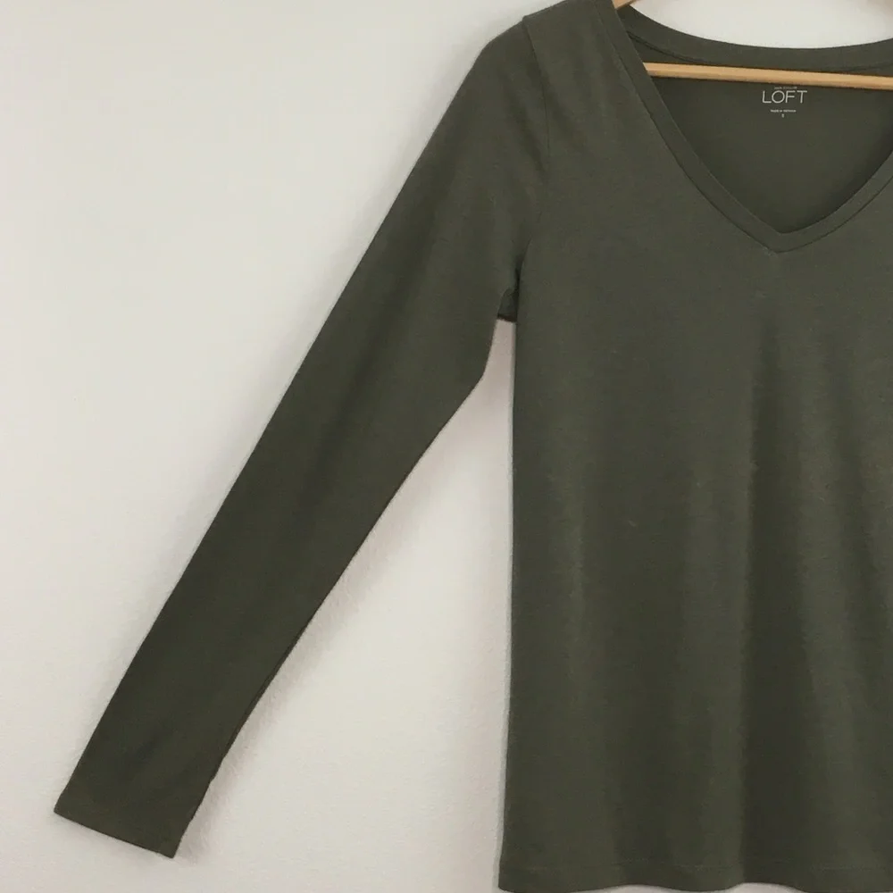 LOFT | Olive Green Long Sleeve Top